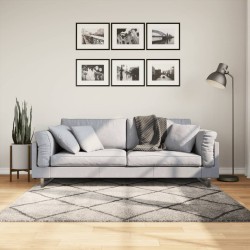 vidaXL Alfombra de pelo largo moderna beige y antracita 160x160 cm