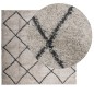 vidaXL Alfombra de pelo largo moderna beige y antracita 160x160 cm vidaXL Alfombra de pelo largo moderna beige y antracita 160x160 cm
