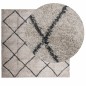 vidaXL Alfombra de pelo largo moderna beige y antracita 200x200 cm
