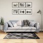 vidaXL Alfombra de pelo largo moderna negro y crema 120x120 cm
