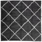 vidaXL Alfombra de pelo largo moderna negro y crema 120x120 cm