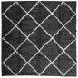 vidaXL Alfombra de pelo largo moderna negro y crema 200x200 cm