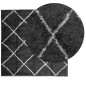 vidaXL Alfombra de pelo largo moderna negro y crema 200x200 cm