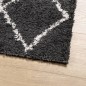 vidaXL Alfombra de pelo largo moderna negro y crema 200x200 cm