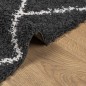 vidaXL Alfombra de pelo largo moderna negro y crema 200x200 cm