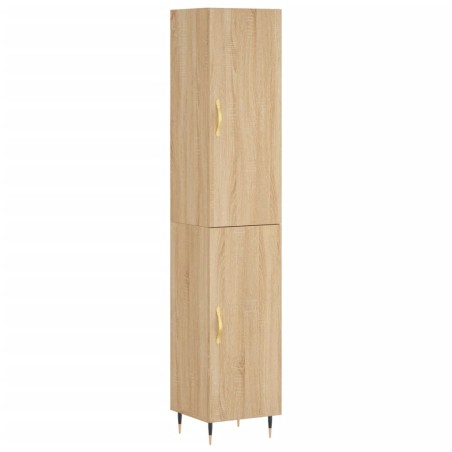 vidaXL Aparador de madera contrachapada roble Sonoma 34,5x34x180 cm