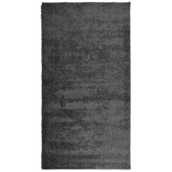 vidaXL Alfombra de pelo largo moderna gris antracita 80x150 cm