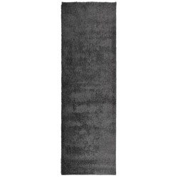 vidaXL Alfombra de pelo largo moderna gris antracita 80x250 cm