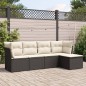 vidaXL Set de muebles de jardín 5 pzas y cojines ratán sintético negro vidaXL Set de muebles de jardín 5 pzas y cojines ratán sintético negro