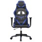 vidaXL Silla gaming de masaje cuero sintético negro y azul vidaXL Silla gaming de masaje cuero sintético negro y azul
