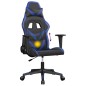 vidaXL Silla gaming de masaje cuero sintético negro y azul vidaXL Silla gaming de masaje cuero sintético negro y azul