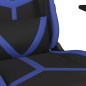 vidaXL Silla gaming de masaje cuero sintético negro y azul vidaXL Silla gaming de masaje cuero sintético negro y azul