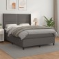 vidaXL Cama box spring con colchón cuero sintético gris 140x200 cm vidaXL Cama box spring con colchón cuero sintético gris 140x200 cm
