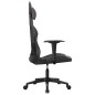 vidaXL Silla gaming de masaje cuero sintético negro y gris