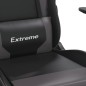 vidaXL Silla gaming de masaje cuero sintético negro y gris