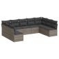 vidaXL Set de muebles de jardín 9 pzas y cojines ratán sintético gris vidaXL Set de muebles de jardín 9 pzas y cojines ratán sintético gris