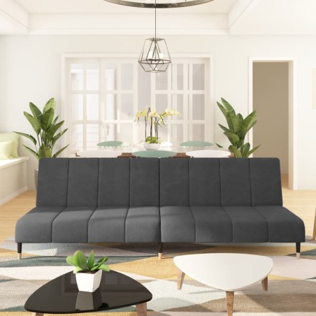 vidaXL Sofá cama de 2 plazas terciopelo gris oscuro