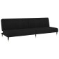 vidaXL Sofá cama de 2 plazas terciopelo negro vidaXL Sofá cama de 2 plazas terciopelo negro