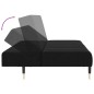 vidaXL Sofá cama de 2 plazas terciopelo negro vidaXL Sofá cama de 2 plazas terciopelo negro