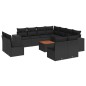 vidaXL Set de sofás de jardín 12 piezas cojines ratán sintético negro vidaXL Set de sofás de jardín 12 piezas cojines ratán sintético negro