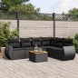 vidaXL Set de comedor de jardín 7 pzas y cojines ratán sintético negro vidaXL Set de comedor de jardín 7 pzas y cojines ratán sintético negro