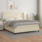 vidaXL Cama box spring con colchón cuero sintético crema 180x200 cm