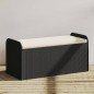 vidaXL Banco con almacenaje y cojín ratán sintético negro 115x51x52 cm vidaXL Banco con almacenaje y cojín ratán sintético negro 115x51x52 cm