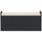 vidaXL Banco con almacenaje y cojín ratán sintético negro 115x51x52 cm vidaXL Banco con almacenaje y cojín ratán sintético negro 115x51x52 cm