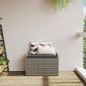 vidaXL Banco de almacenaje con cojín ratán sintético gris 80x51x52 cm