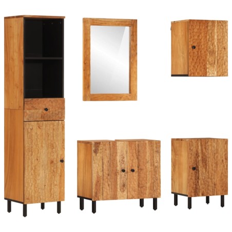 vidaXL Conjunto de armarios de baño 5 piezas madera maciza de acacia