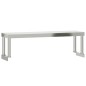 vidaXL Mesa de trabajo para cocina con estante acero inox 110x30x120cm