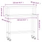 vidaXL Mesa de trabajo para cocina con estante acero inox 110x30x120cm