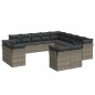 vidaXL Set sofás de jardín con cojines 13 piezas ratán sintético gris vidaXL Set sofás de jardín con cojines 13 piezas ratán sintético gris