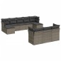vidaXL Set de sofás de jardín 10 pzas con cojines ratán sintético gris vidaXL Set de sofás de jardín 10 pzas con cojines ratán sintético gris