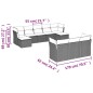 vidaXL Set de sofás de jardín 10 pzas con cojines ratán sintético gris vidaXL Set de sofás de jardín 10 pzas con cojines ratán sintético gris