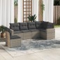 vidaXL Set de muebles de jardín 6 pzas y cojines ratán sintético gris vidaXL Set de muebles de jardín 6 pzas y cojines ratán sintético gris