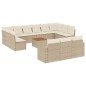 vidaXL Set sofás de jardín 14 pzas con cojines ratán sintético beige vidaXL Set sofás de jardín 14 pzas con cojines ratán sintético beige