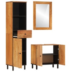 vidaXL Conjunto de armarios de baño 3 piezas madera maciza de acacia