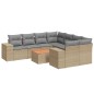 vidaXL Set de sofás de jardín 9 pzas con cojines ratán sintético beige vidaXL Set de sofás de jardín 9 pzas con cojines ratán sintético beige