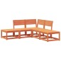 vidaXL Juego de sofás de jardín 5 pzas madera maciza pino marrón cera vidaXL Juego de sofás de jardín 5 pzas madera maciza pino marrón cera