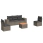 vidaXL Set de muebles de jardín 6 pzas y cojines ratán sintético gris vidaXL Set de muebles de jardín 6 pzas y cojines ratán sintético gris