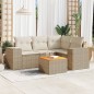 vidaXL Juego de sofás jardín con cojines 5 pzas ratán sintético beige vidaXL Juego de sofás jardín con cojines 5 pzas ratán sintético beige