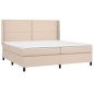 vidaXL Cama box spring con colchón cuero sintético capuchino 200x200cm vidaXL Cama box spring con colchón cuero sintético capuchino 200x200cm