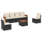 vidaXL Set de comedor de jardín 7 pzas y cojines ratán sintético negro vidaXL Set de comedor de jardín 7 pzas y cojines ratán sintético negro