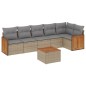 vidaXL Set sofás de jardín 7 piezas y cojines ratán sintético beige vidaXL Set sofás de jardín 7 piezas y cojines ratán sintético beige