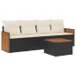 vidaXL Set de muebles de jardín 5 pzas y cojines ratán sintético negro vidaXL Set de muebles de jardín 5 pzas y cojines ratán sintético negro