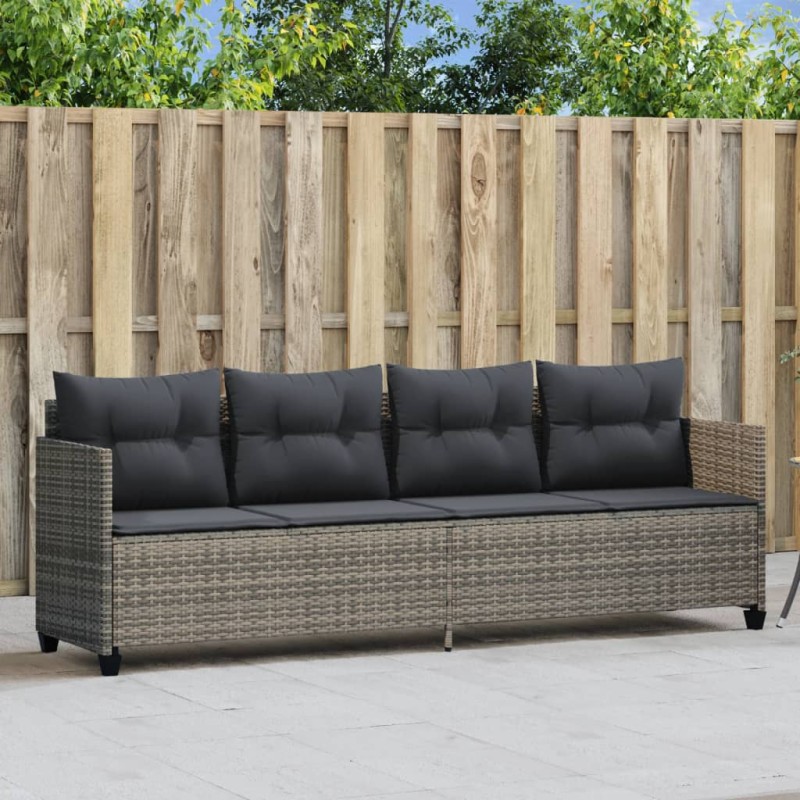 vidaXL Tumbona con cojines ratán sintético gris vidaXL Tumbona con cojines ratán sintético gris