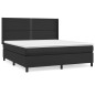 vidaXL Cama box spring con colchón cuero sintético negro 160x200 cm vidaXL Cama box spring con colchón cuero sintético negro 160x200 cm
