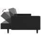 vidaXL Sofá cama de 2 plazas cuero sintético negro vidaXL Sofá cama de 2 plazas cuero sintético negro