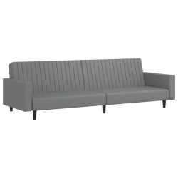 vidaXL Sofá cama de 2 plazas cuero sintético gris